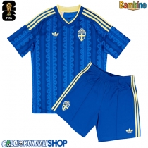Maglie da calcio Svezia Seconda Maglia Bambino Mondiali 2026  Manica Corta (+ Pantaloni corti)